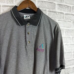 Arizona Diamondbacks VTG 90s Poly Blend Casual Polo Shirt Mens LARGE
